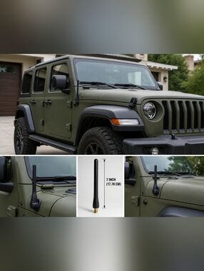 7" Jeep Wrangler Stubby Antenna Replacement JK JL TJ Gladiator